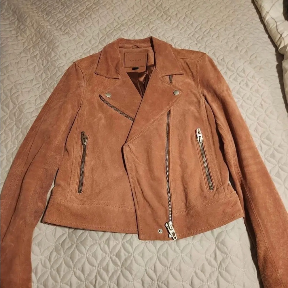 Pink leather jacket